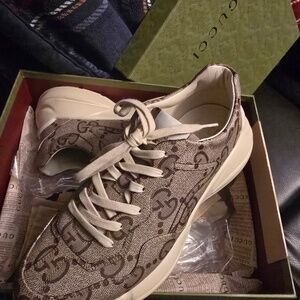 Size 10.5 - Gucci Rython 100 Beige Monogram